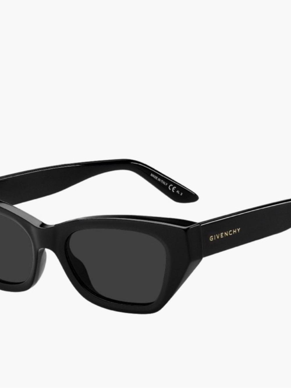 Givenchy Black Cat-Eye Sunglasses with Gold Logo